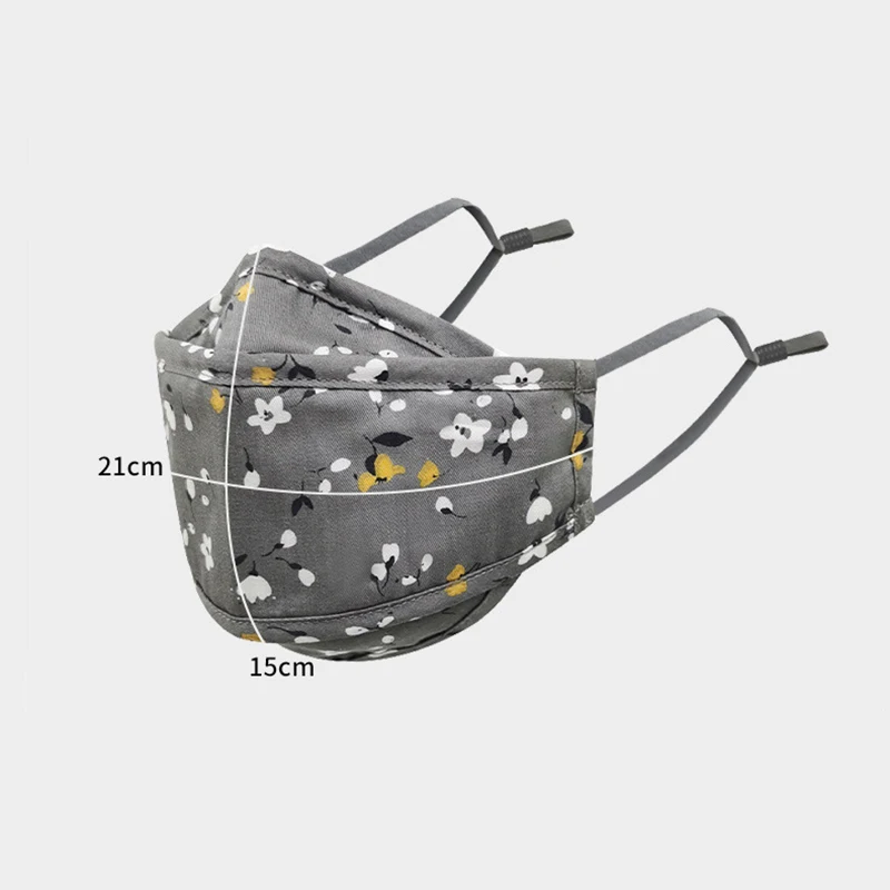 Новая хлопковая маска из ивы 3D для лица с цветочным принтом Пылезащитная