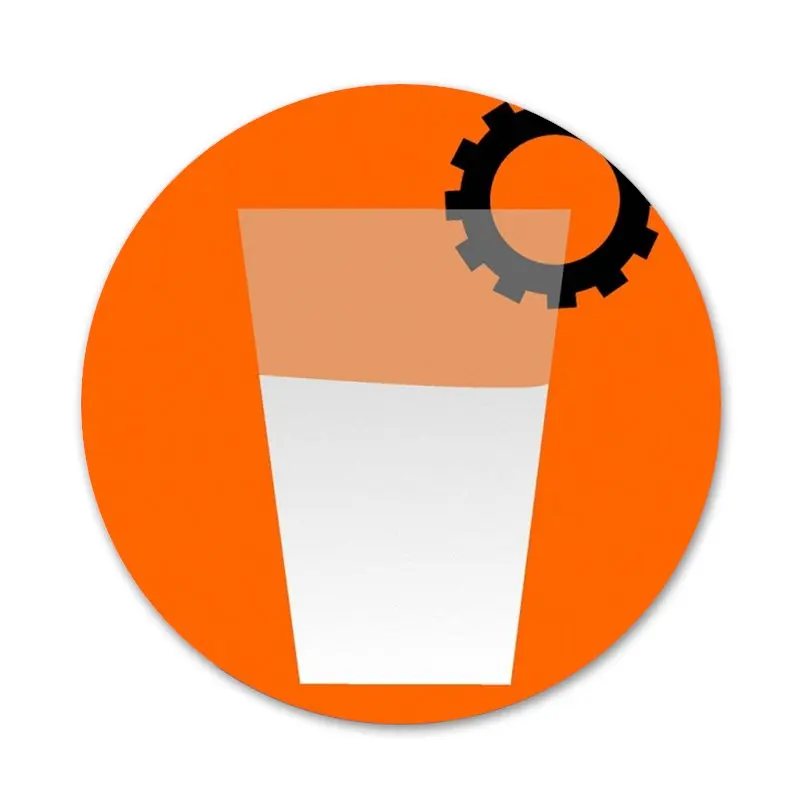 Заводные оранжевые значки 58 мм украшения броши металлические для одежды