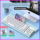 Беспроводной клавиатура Мышь комплект 2,4 ГГц Беспроводной клавиатура с возможностью зарядки с держателем для телефона Водонепроницаемый Бесшумная клавиатура Беспроводной Мышь 1500 Точек на дюйм