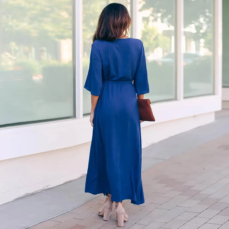 New Blue Bottom White Embroidered Drawstring Beach Skirt Seaside Resort Sun Protection Clothing Women'S Swimsuit Blouses Robe