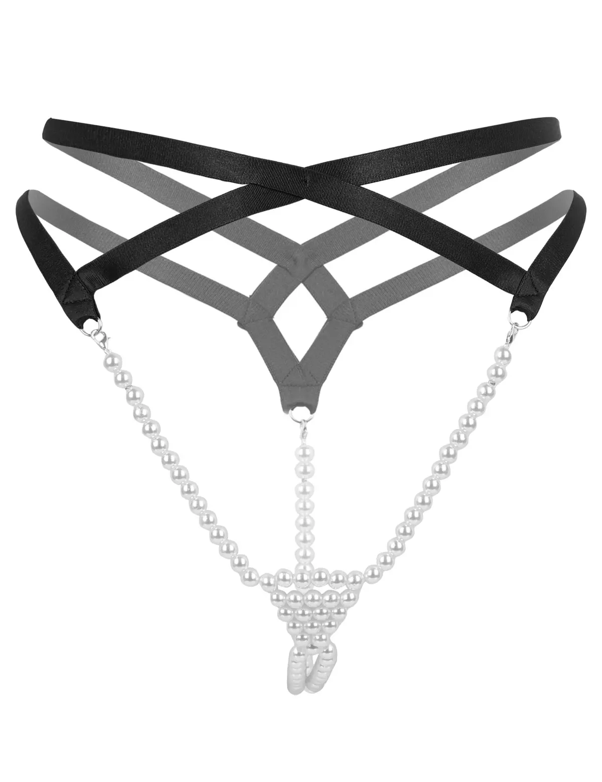 Black-Type A Сексуальные женские Дамские Эротические Нижнее белье Мини Трусики низкая посадка Т-образная спина открытая прикладом эластичные стринги с жемчугом стринги Нижнее белье Трусики-бикини - Цвет: Black-Type A