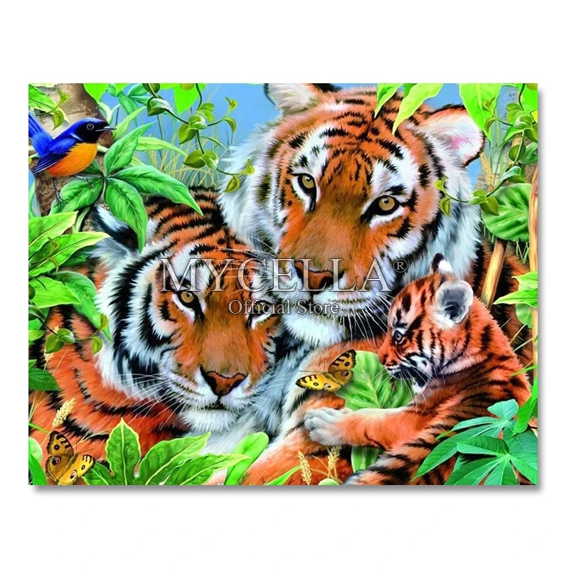 

Full Diamond Embroidery Animal Tiger 5D diy Diamond Painting Cross Stitch 3D Diamond Mosaic Needlework Crafts Christmas Gift