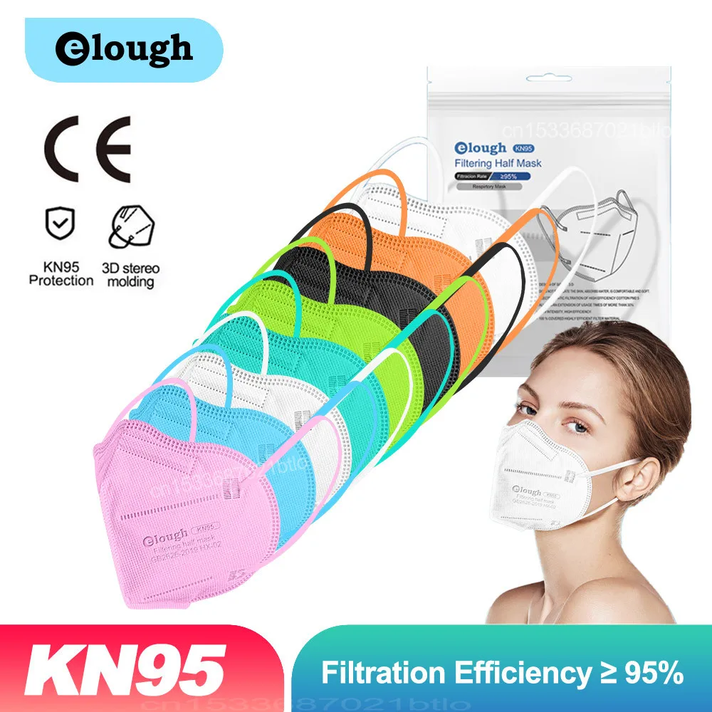 

Elough Colored Mascarilla KN95 Masks Adult 5 Layers FFP2 Mascarillas Quirurgicas Homologadas FFPP2 KN 95 Face Mask FPP2 CE FP2