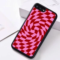 pink crazy checkers phone case for iphone 12 mini 11 pro xs max x xr 6 6s 7 8 plus se2020 high quality pc tpu silicone cover