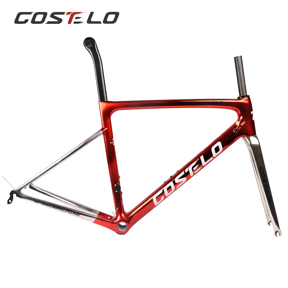 red Costelo Speedmachine 3,0 гальванический диск Сверхлегкий 790 г углеродное волокно дорожный велосипед рама велосипеда Рама Bicicleta дешевая рама - Color: red