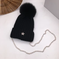 hat female warm warm hat really fox mao qiu dong pearl of the south korean fashion sweet hat