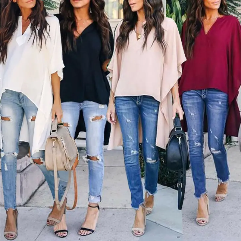 Женская футболка с коротким рукавом V-образным вырезом | одежда