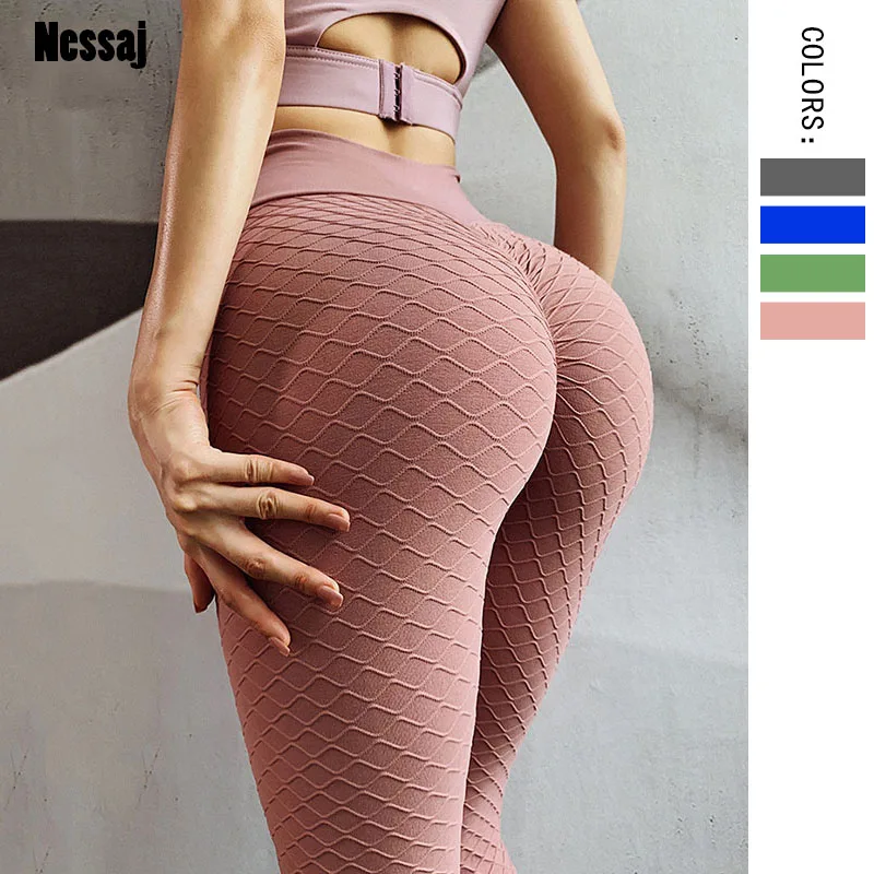 

Женские леггинсы для фитнеса Nessaj, сексуальные спортивные штаны с эффектом пуш-ап, из спандекса 10%, леггинсы с высокой талией для упражнений, ...