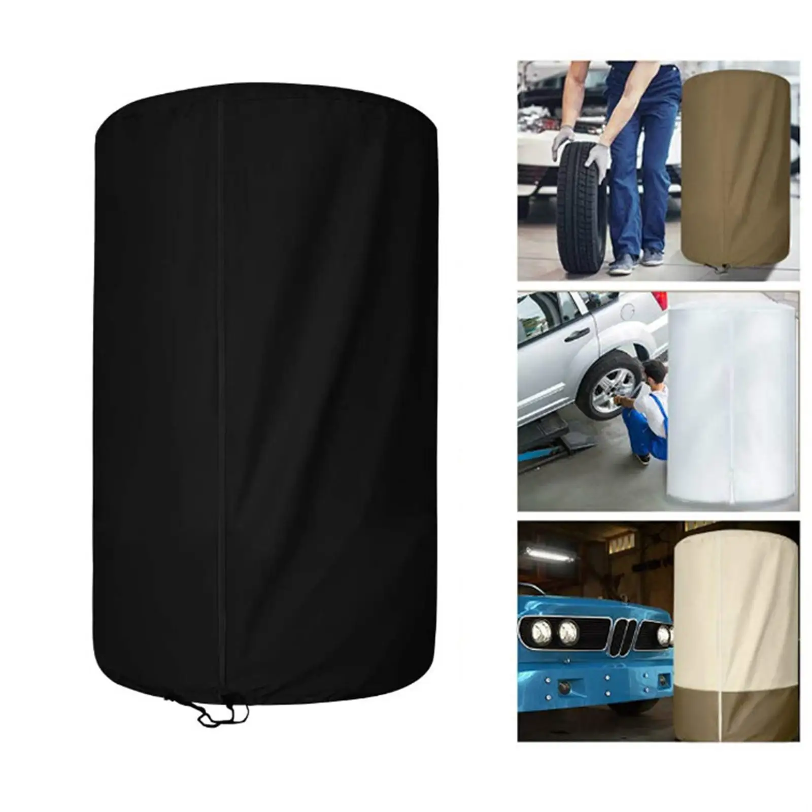 

Car Tire Cover 4 Tires Stacked Dust-Proof Foldable Reflects Sunlight Silver Coated Spare Tire Cover Bag for 28.7 inch Tyre