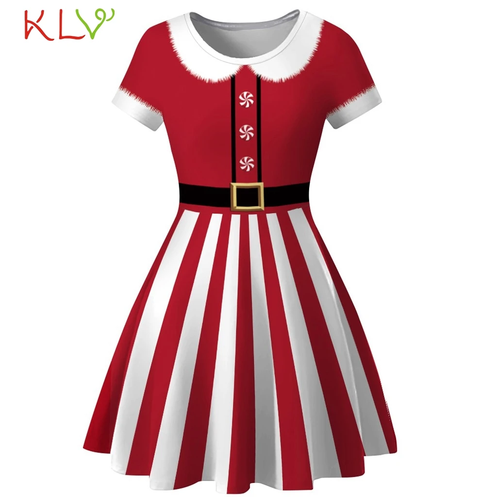 Рождественское платье для костюмированной вечеринки винтажное с принтом