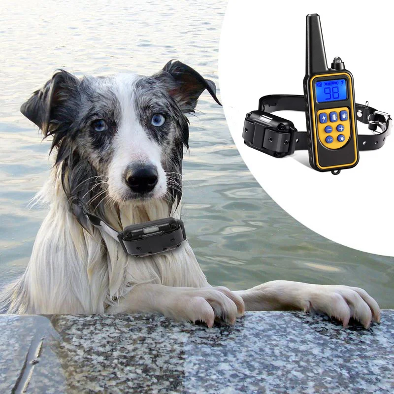 

800 Meters Remote Control Dog Collar Waterproof Rechargeable Training Device Pet Barking Control Device 100 Files Shock Collar