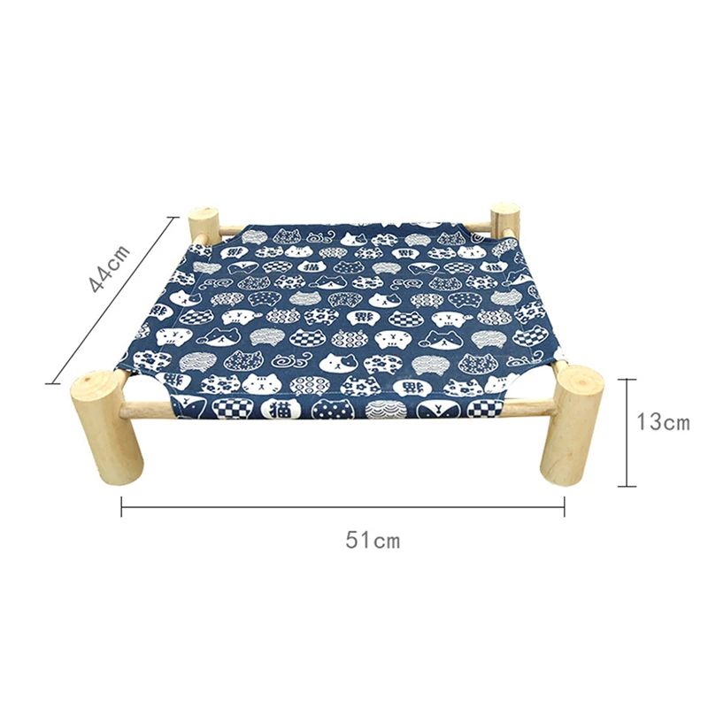 

Pet Hammock Four Seasons General Pet Wooden Breathable Hammock Cat Litter Kennel Bed Durable Linen Pet Bed