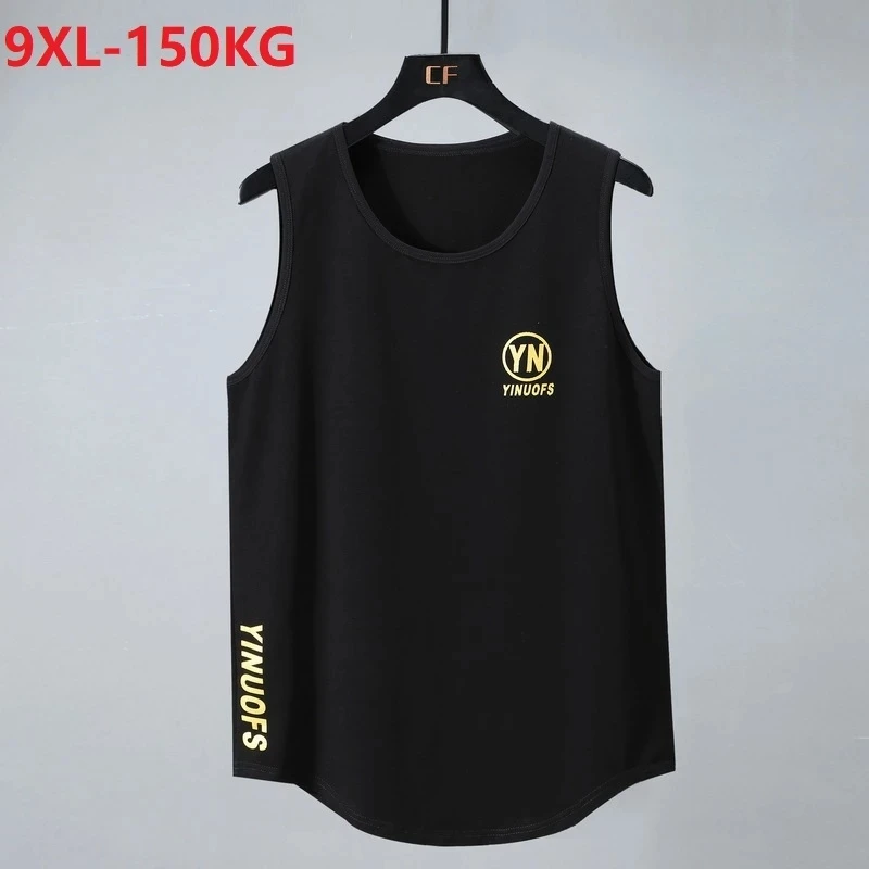

summer men tank top unsex cotton tees sports print letter casual tees plus size 9XL 8XL oversize simple tops 70