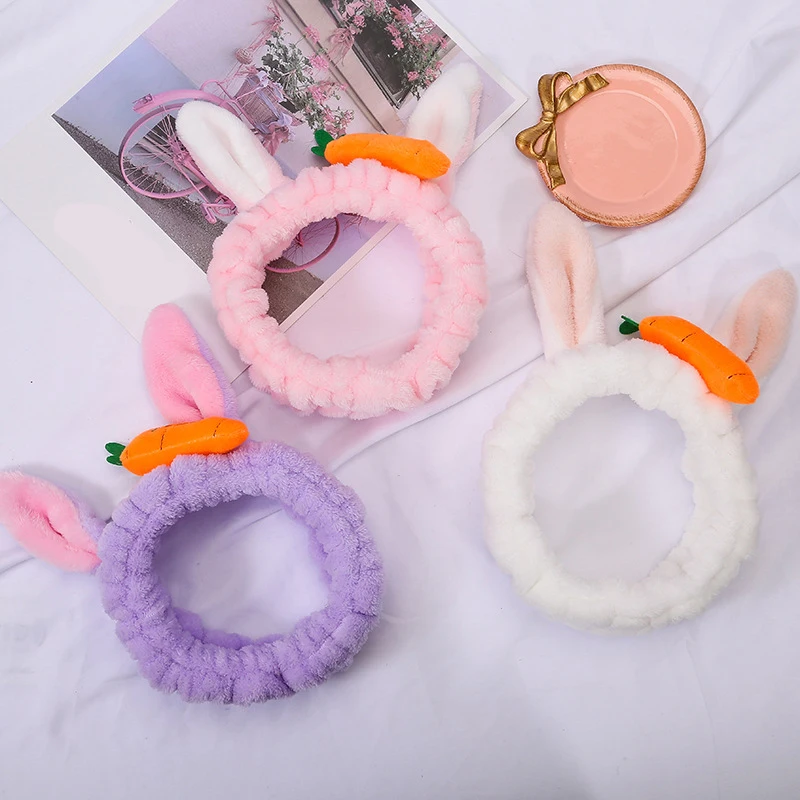 Женская повязка на голову с кроличьими ушками и морковкой| |