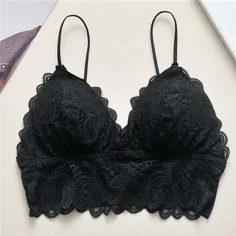 

Female Deep V Bralette Women Push Up Bra Seamless Sexy Lace Padded Underwear Brassiere Lingerie Girls Crop Tops