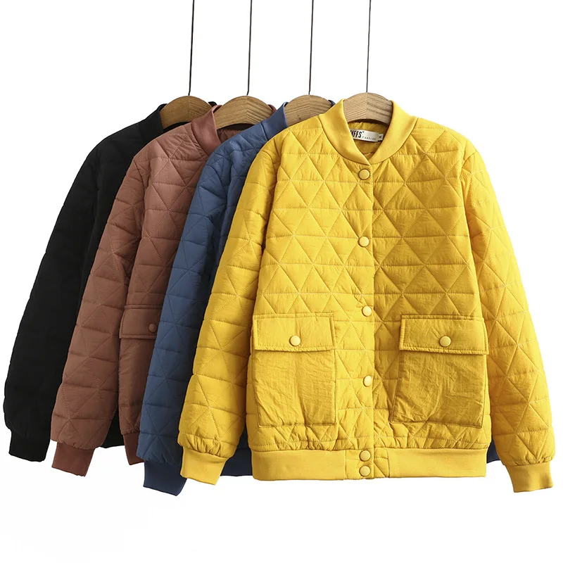 Желтое зимнее пальто для женщин плюс размер однобортное повседневное пальто с карманами Женская куртка Женское пальто 2020 Новинка от AliExpress RU&CIS NEW