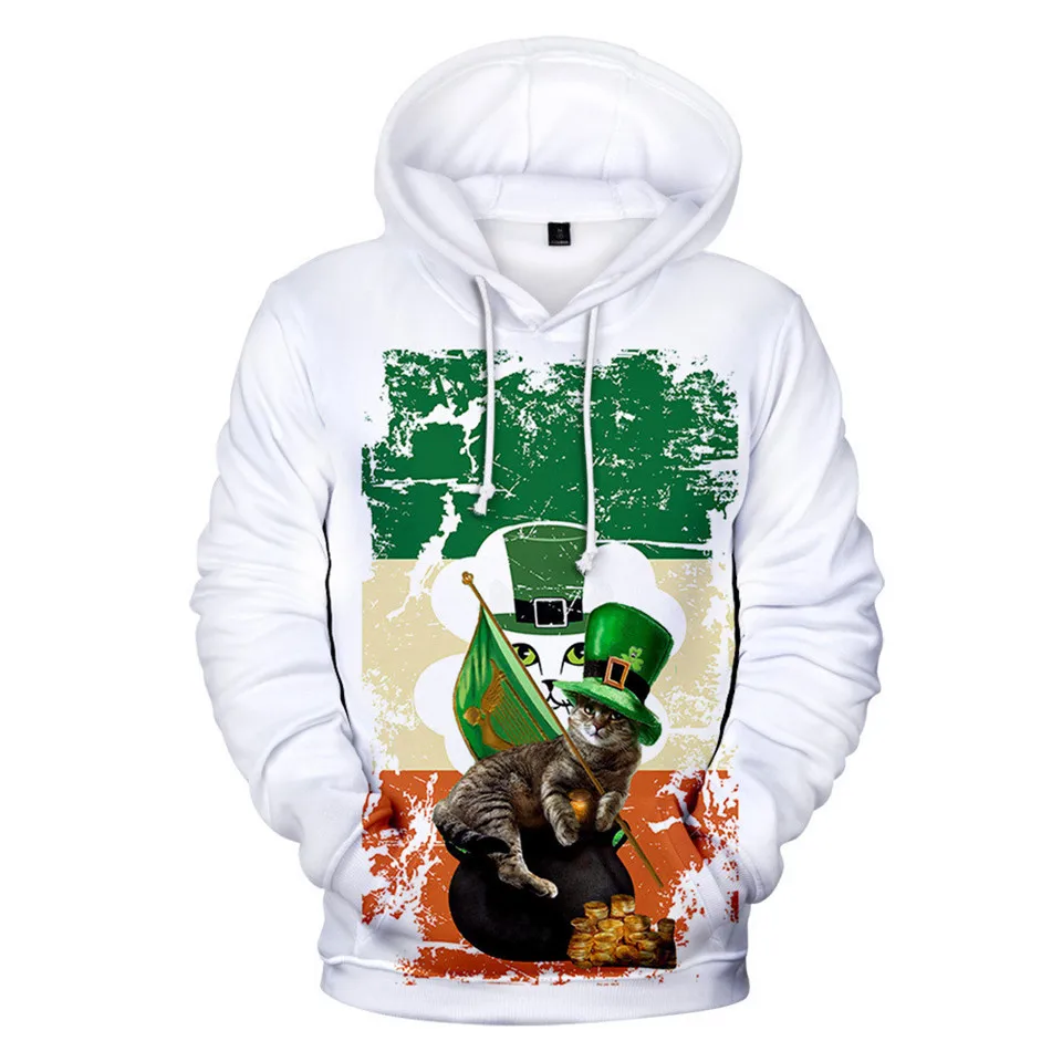 

New St. Patrick's Day 3D Hoodies Fashion Hip Hop Hot Girl 3D Print St. Patrick's Day Casual Autumn Hoodies Sweatshirt