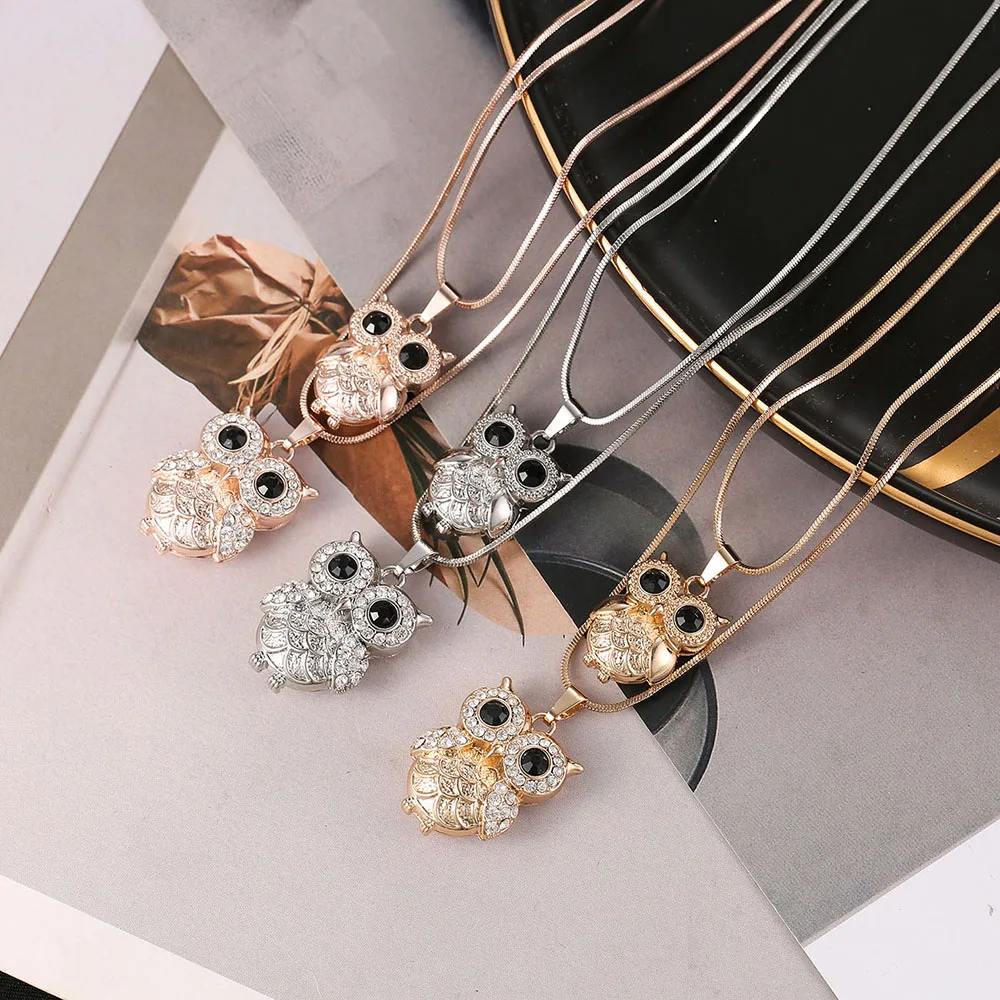 Женское Двухслойное Ожерелье Стразы ожерелье серебристого цвета с кулоном в