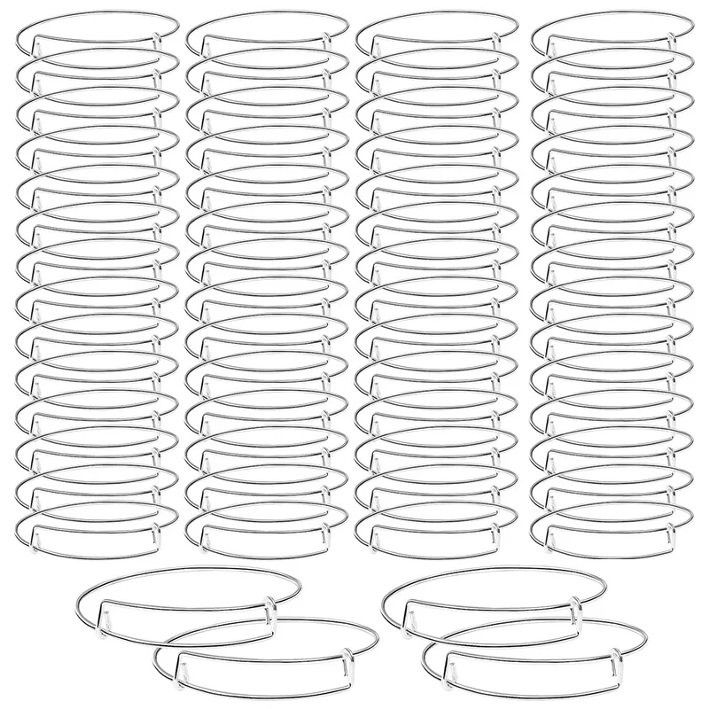 Браслеты женские регулируемые из проволоки без рисунка растягивающиеся