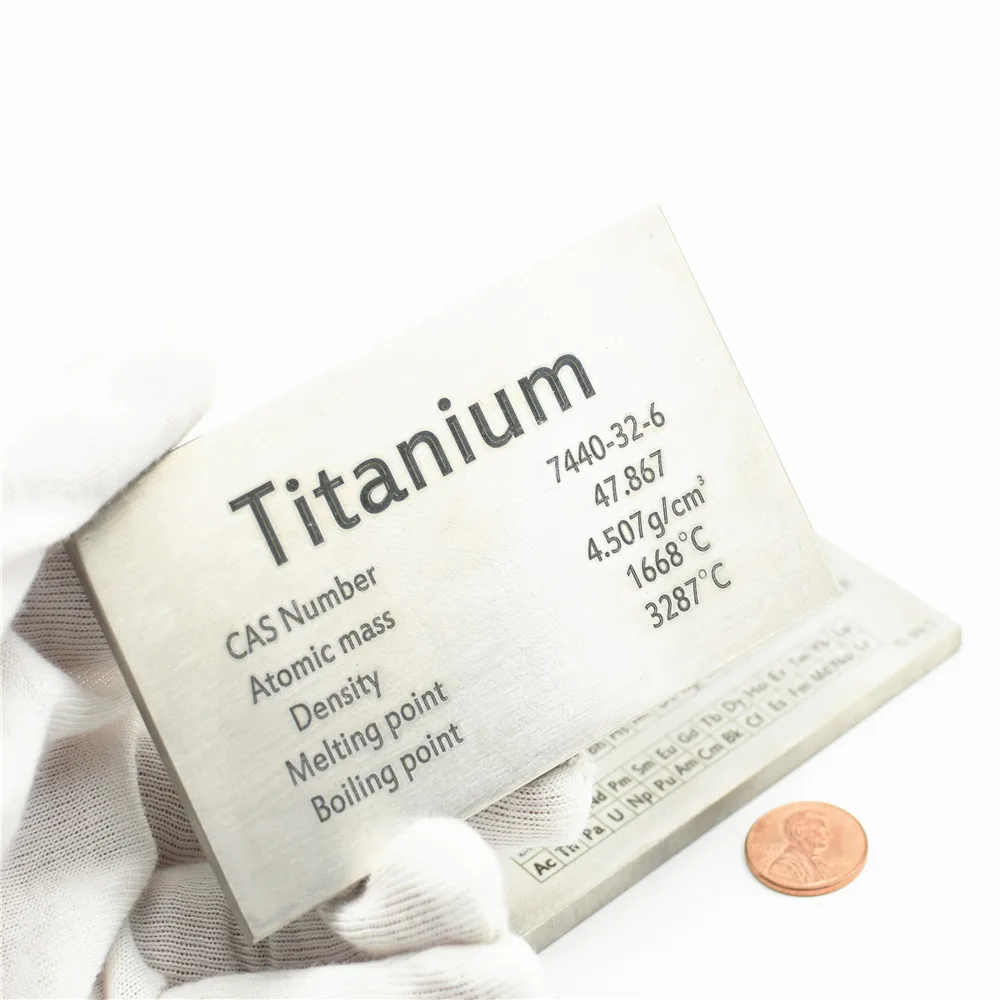 Титановая пластина с частотной таблицей с лазерной маркировкой для TA1 Pure Ti ручная работа DIY хобби ремесла дисплей научный подарок 100x60x5 мм