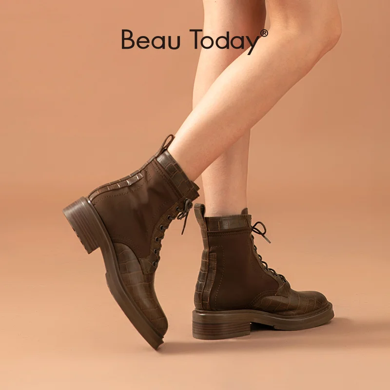 BeauToday/женские ботильоны из телячьей 