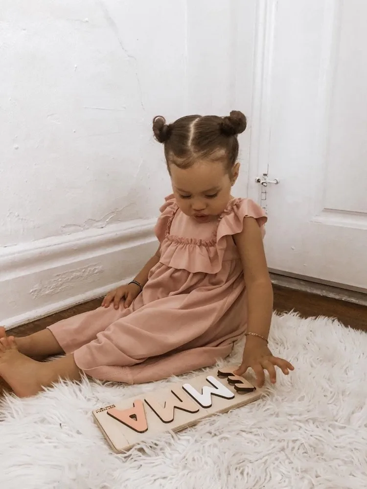 На заказ название Монтессори образовательная головоломка выгравированный