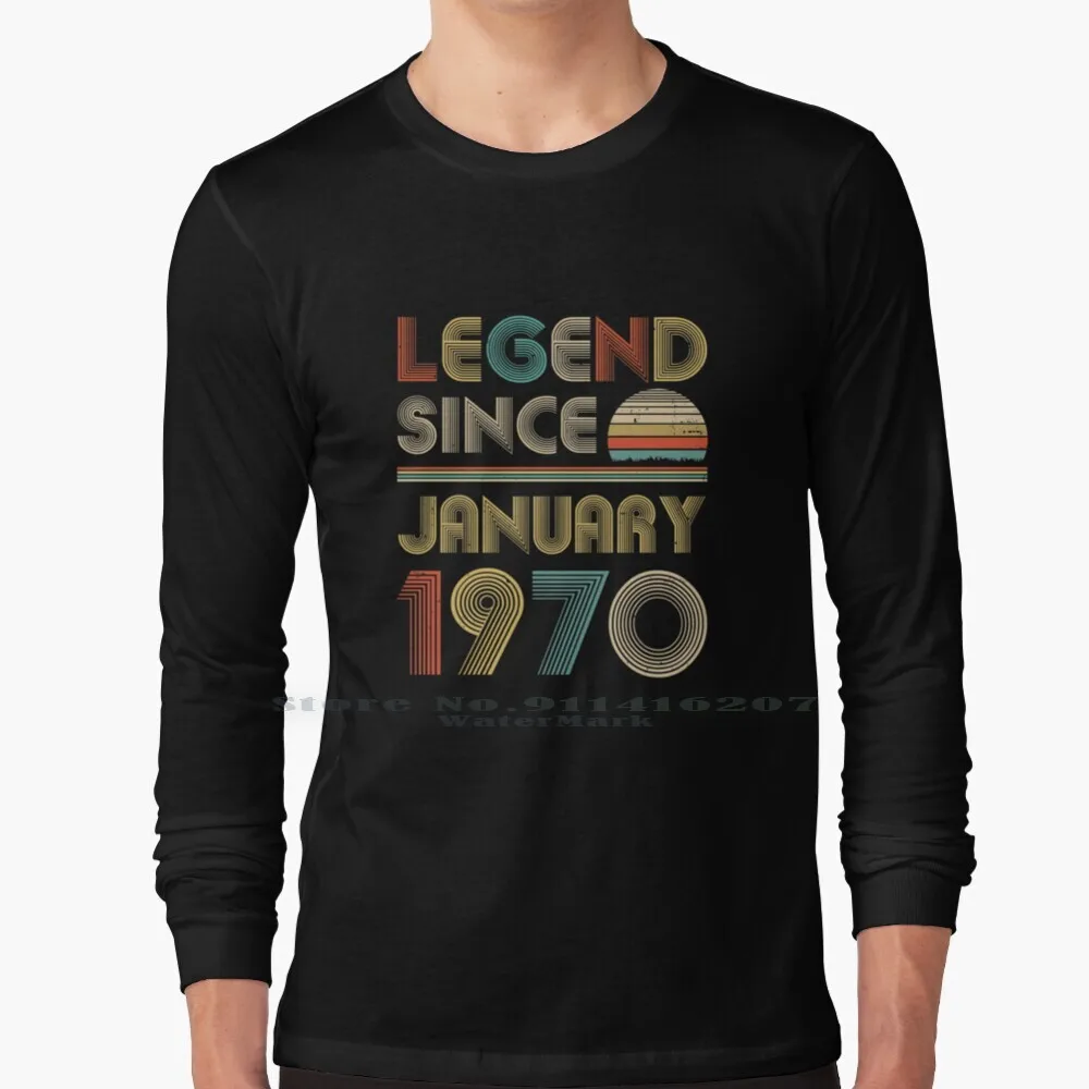 

Legend Since January 1970 Vintage 51st Birthday Gifts T Shirt 100% Pure Cotton Vintage 1970 January 51st Birthday January Girl