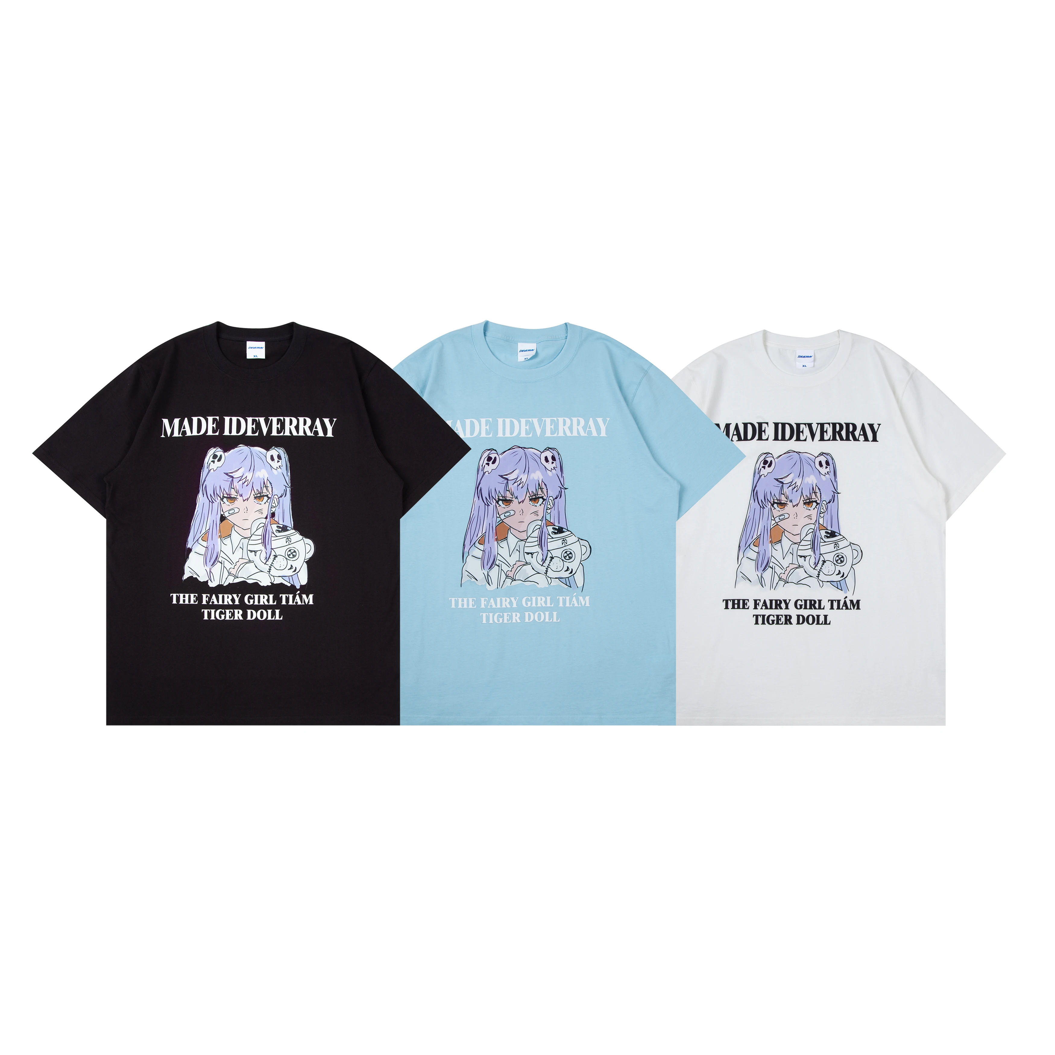 

Men's short sleeve summer new 2021 original home style street trend loose top ins Japanese cartoon printed T-shirt