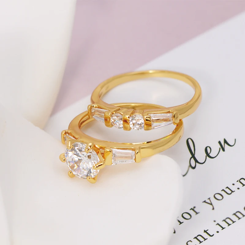 MxGxFam женское кольцо с цирконием AAA Bijoux 24 k чистый золотой цвет оригинальный