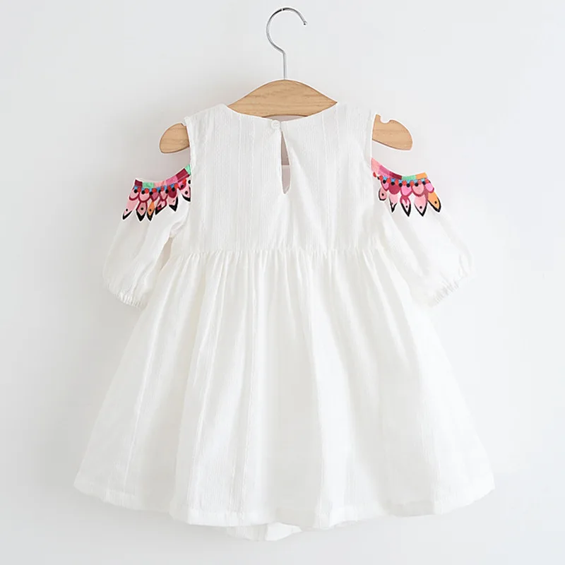 

2021 Girls Off-the-shoulder Cute Printed Short-sleeved Skirt Dress Spring And Summer New Korean Children's Wear