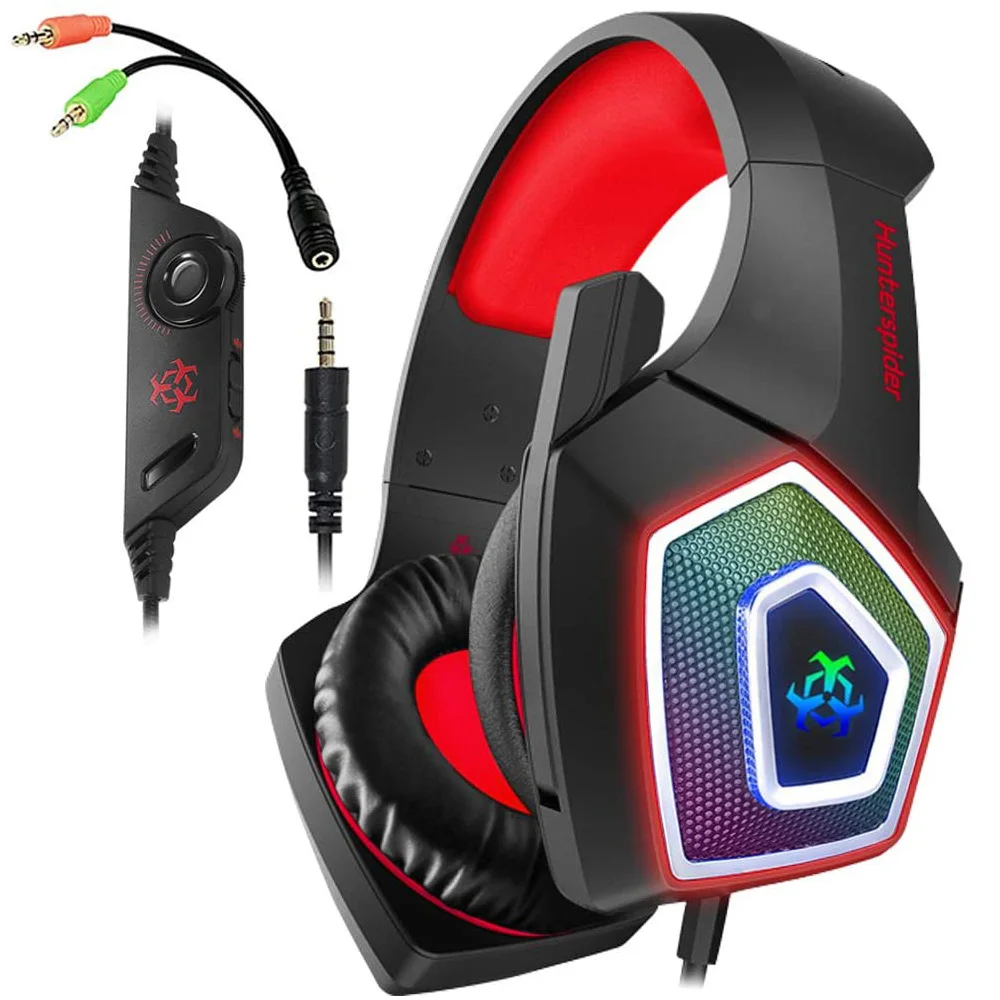 

V1 Stereo Gaming Headset Casque Surround Sound Over-Ear Headphones with Mic LED Light for PC PS4 Xbox One Game Gamer