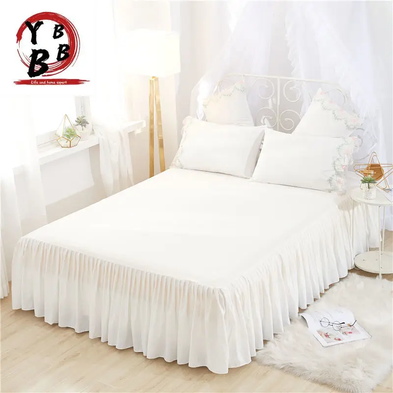 

White lace Bedding set girls women king queen twin size bed cover set korean 3/4pcs duvet cover bed skirt pillowcases bedclothes