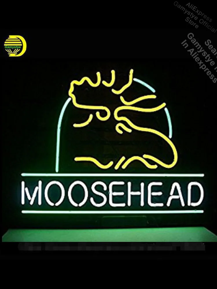 

Moosehead Neon Sign neon bulbs Sign neon lights for Beer Bar Room Wall Glass Advertisement Sign Lighting Outdoor Neon Sign Board