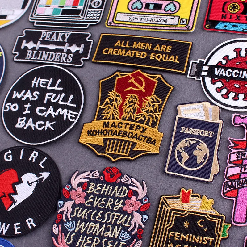 

Slogan Letter Patches For Clothing Thermoadhesive Patches Girl Power Patch Badges Iron on Embroidery Patches on Clothes Decor