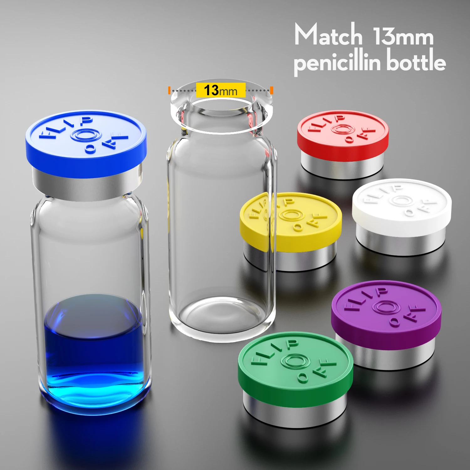 

100 шт. откидные крышки для флаконов KSTEK, алюминиевые, 13 мм