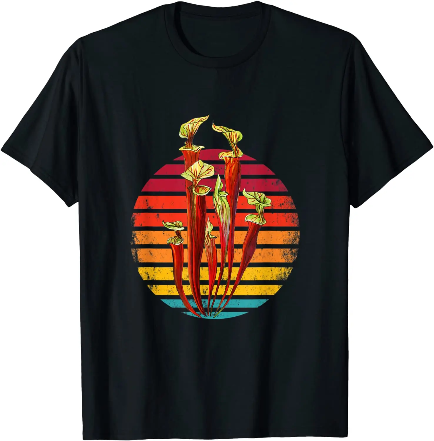 

Retro Vintage Sunset Sarracenia Carnivorous Plants Men's T-Shirt