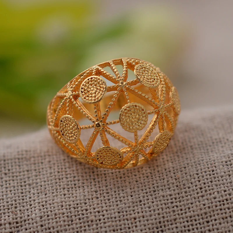 Дубай эфиопское Золотое кольцо для женщин ювелирные изделия арабские украшения