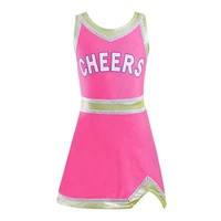 4 colors girls cheerleading costume sportswear school girls cheerleading uniforms kids high waist cheerleader fancy sports dress