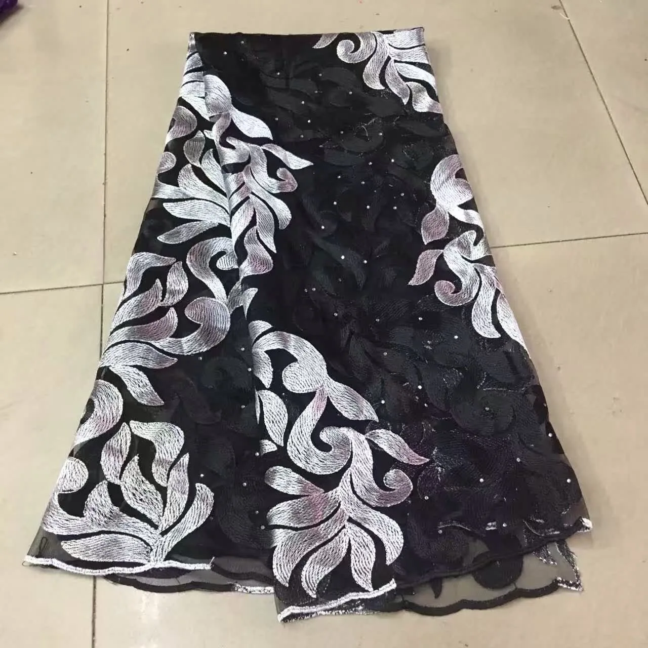 

Gold french lace style high quality african lace fabric/ nigerian cupion lace fabric 2021 for wedding dressesn D8259