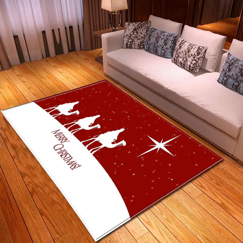 Веселые рождественские ковры 3D печатные коврики для гостиной Рождественский