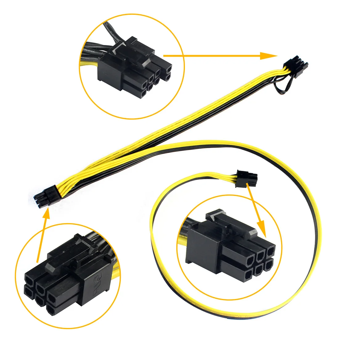 Модульный PSU PCIe для Molex 6pin до 8(6 + 2)pin PowerCable PCI Express Внутренний сплиттер ленточный