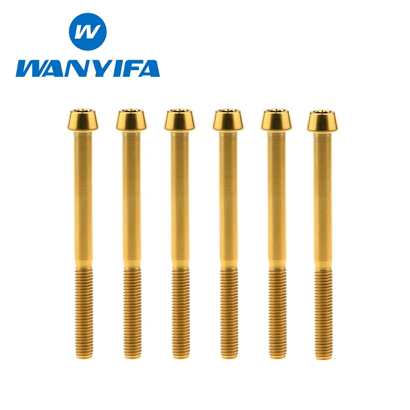 M5x60 gold Ваньифа коническая головка шестигранные болты велосипедные винты титан/Ti M5X 45 50 60 мм длинные винты - Цвет: M5x60 gold