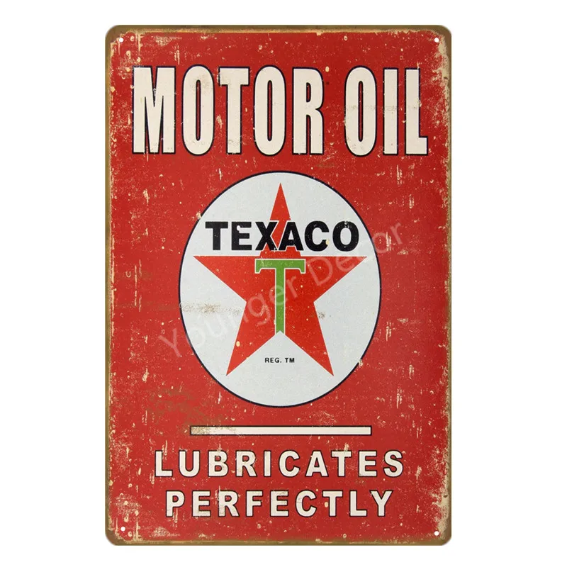 YE0004I Винтаж Texaco Чемпион мотор масло оловянные знаки залив мотоцикл автомобильные шины плакат Гараж магазин бензин домашний Металлический Настенный декор YI-004 - Цвет: YE0004I