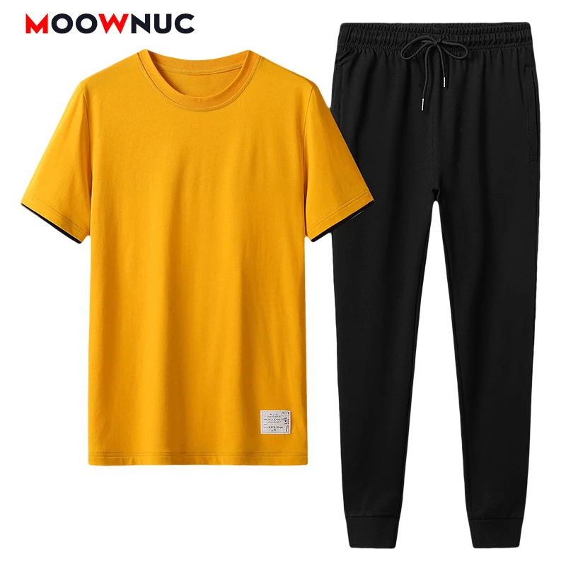Мужской комплект футболка и брюки хлопок новинка 2020 мужской джоггеры подходит