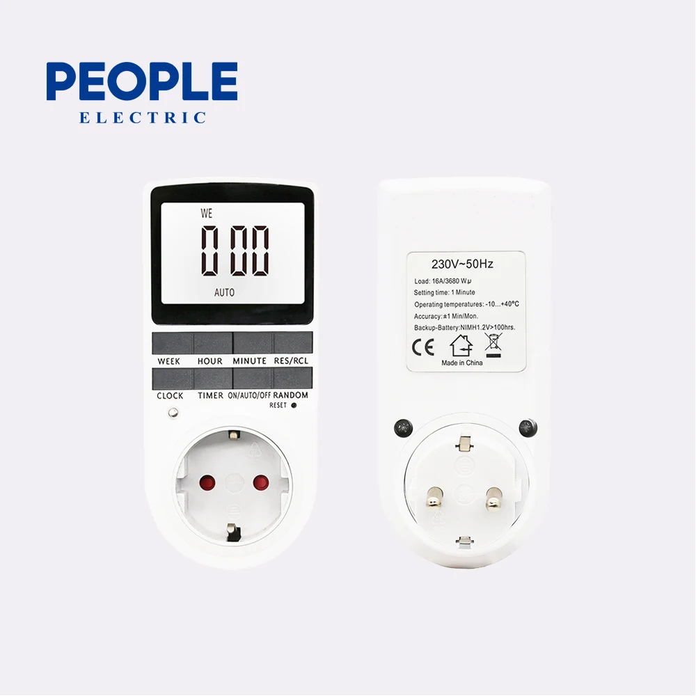 Электронный цифровой переключатель с таймером PEOPLE штепсельная вилка