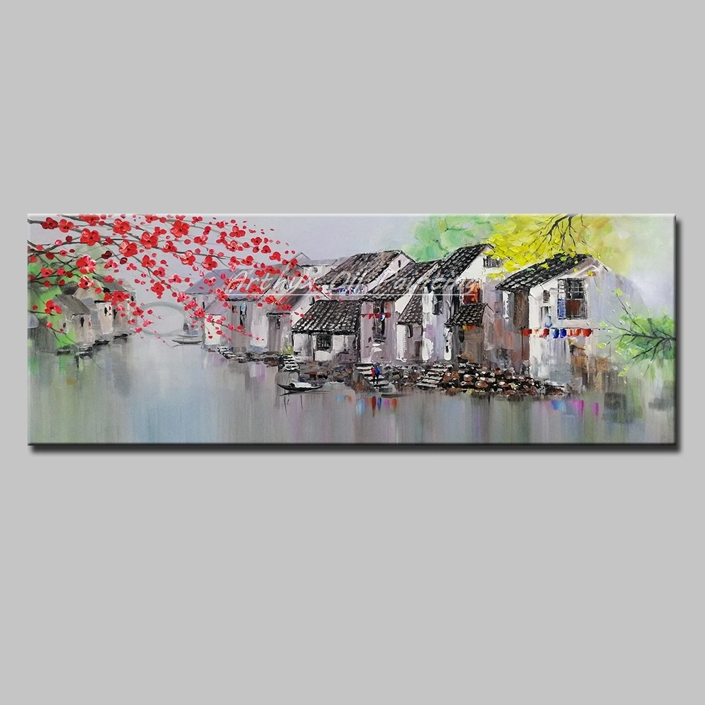 Arthyx Картины Ручная роспись абстрактный нож пейзаж картина маслом на холсте