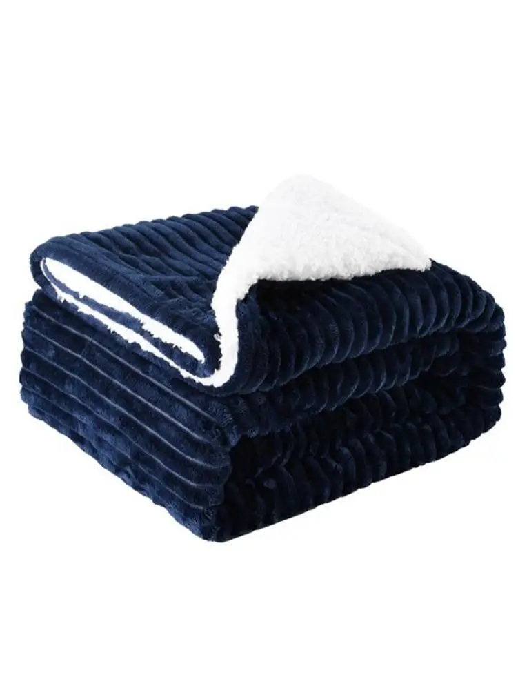 Горячая Распродажа Двухслойное одеяло с рисунком однотонное фланелевое офисный