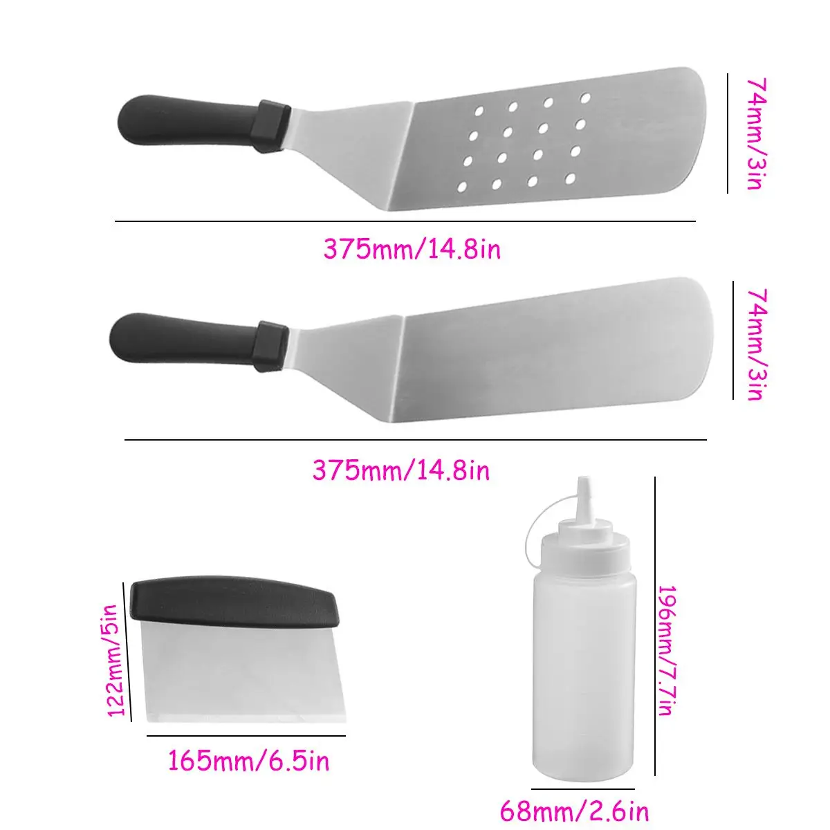 

15/6 Pcs Bbq Tools Barbecue Set For Teppanyaki Spatulas For Barbecue Scraper Grill Accessories For Grilling Bbq Griddle Tools