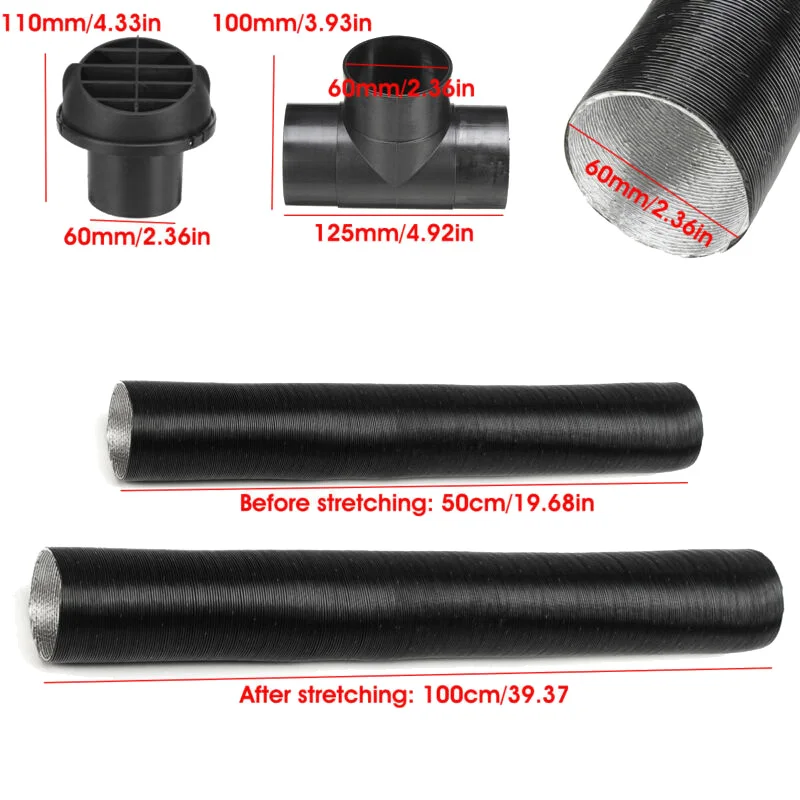 

Clips Heater Duct Pipe Duct For Webasto Air Outlet Vent Black Car For Eberspacher For Webasto Diesel
