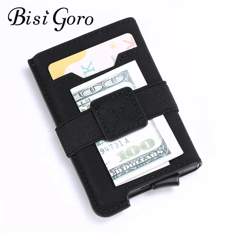 BISI GORO Pop Up держатель для Карт RFID кошелек кредитных карт Автоматический чехол